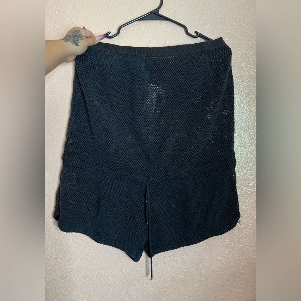 Micheal Kors fishnet cover up strapless romper